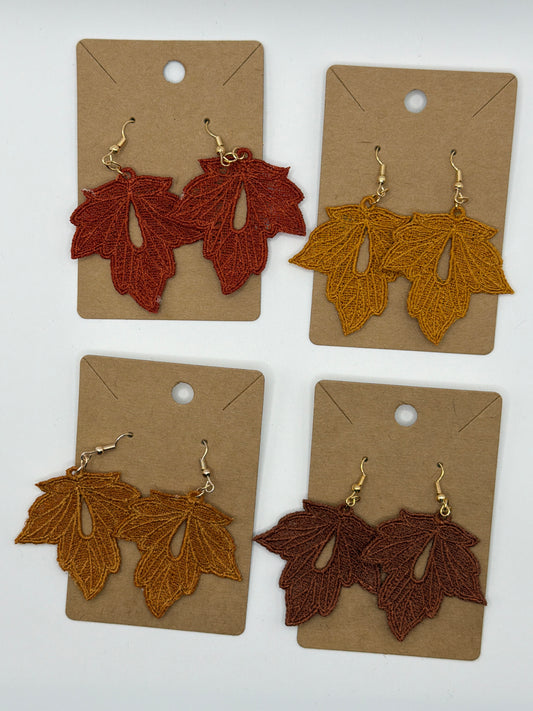 Lace AutumnnLeaf Earrings