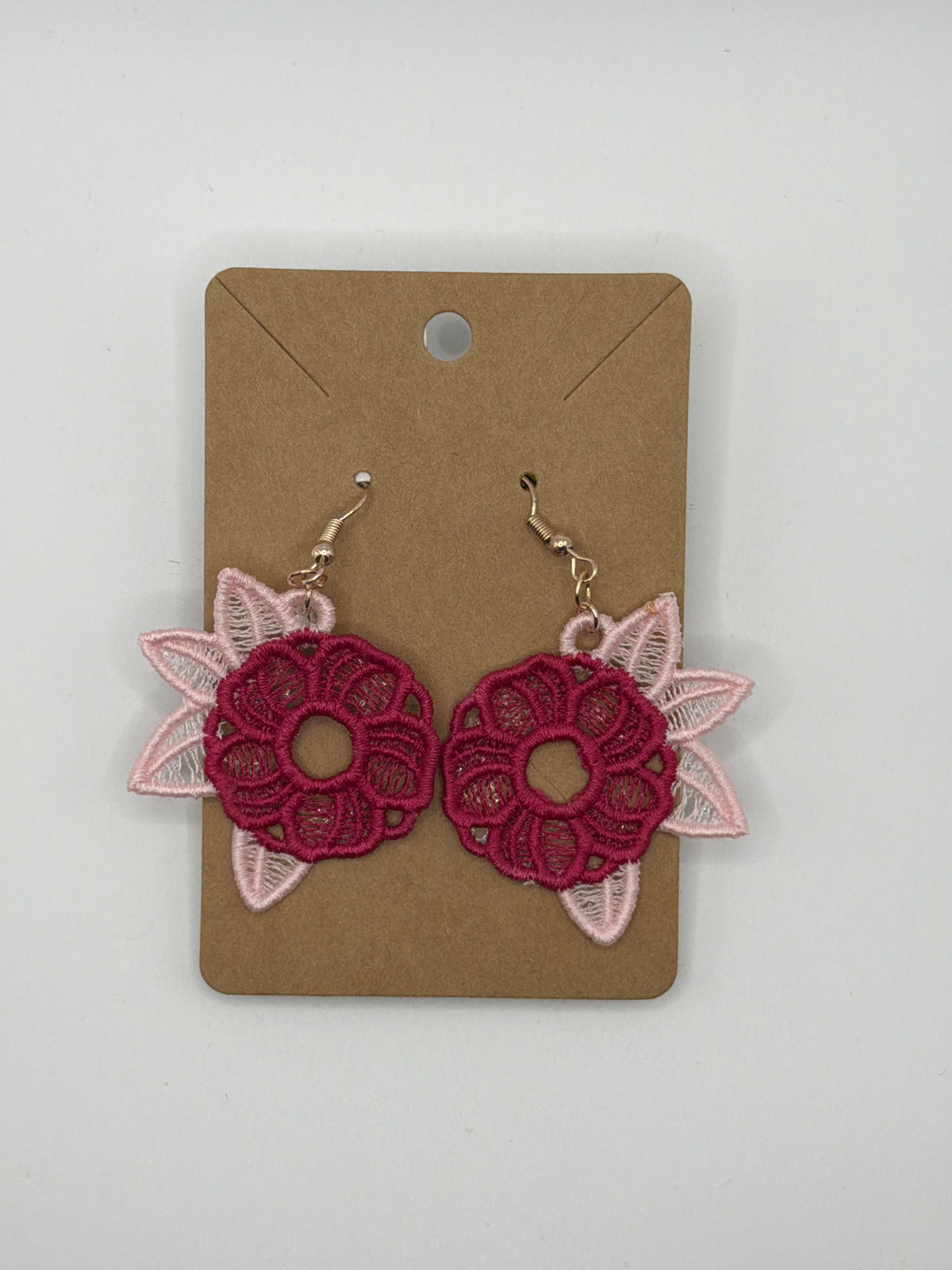 Blushing Hibiscus Lace Earrings