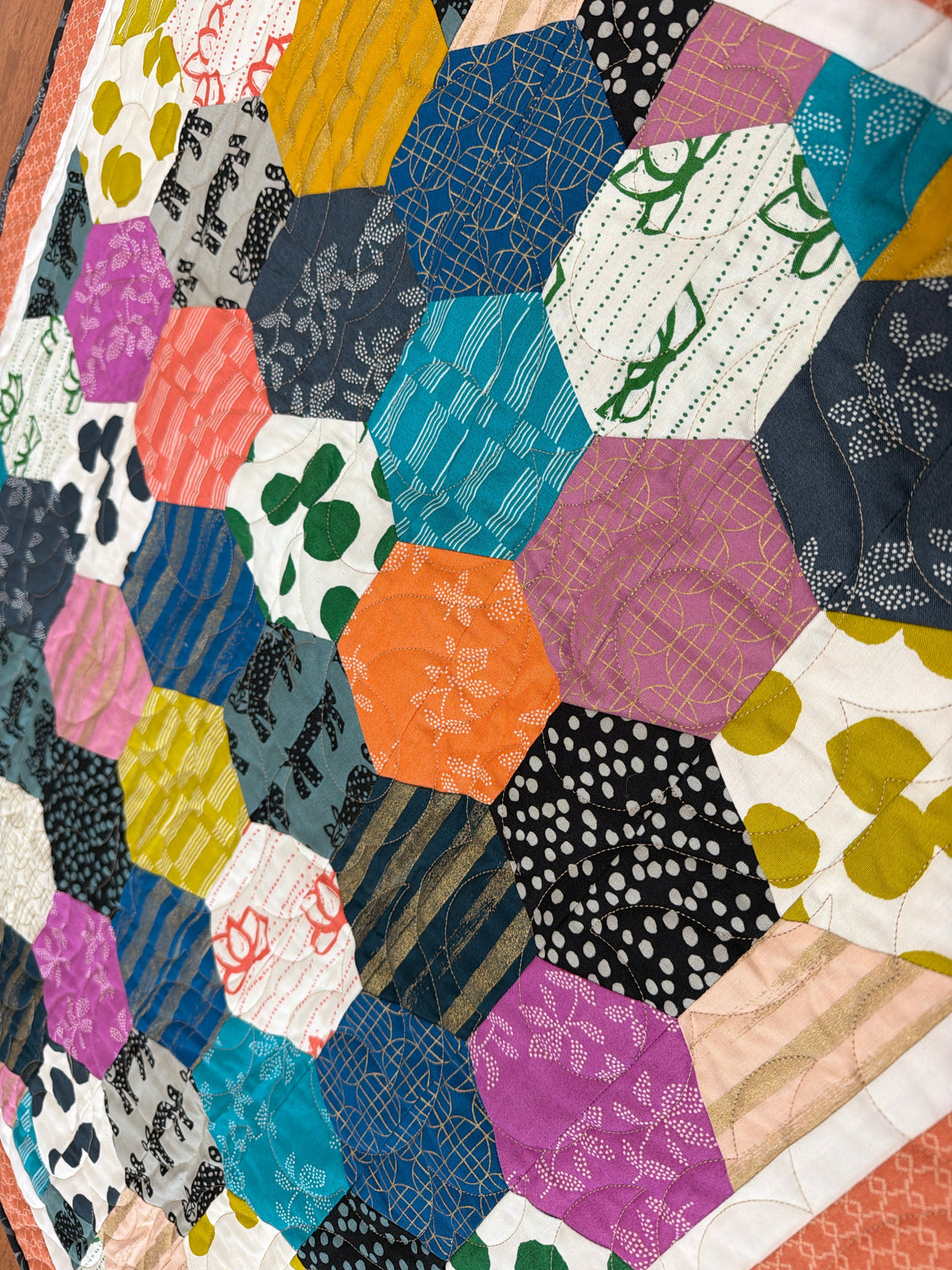 Shimmering Hexies Baby Quilt