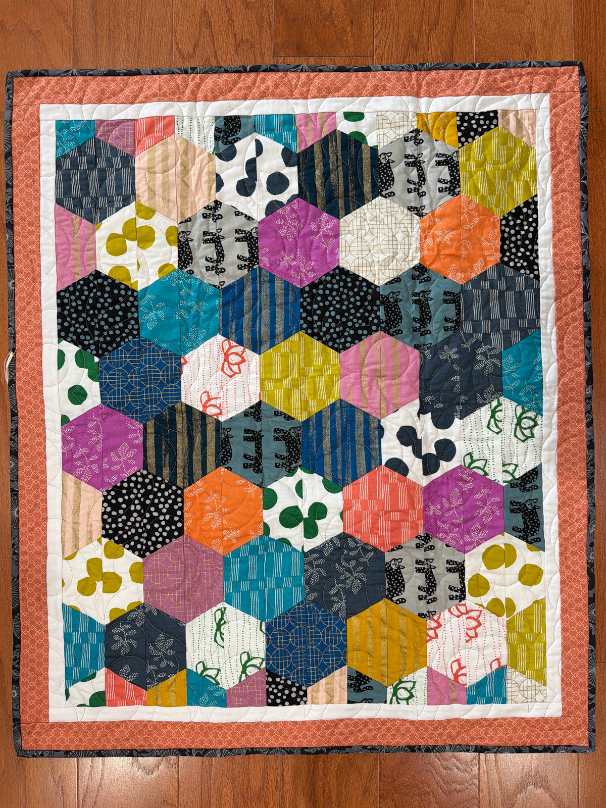 Shimmering Hexies Baby Quilt