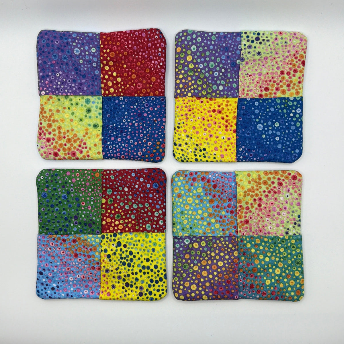 Rainbow Galaxy Quilted Coaster Four Pack
