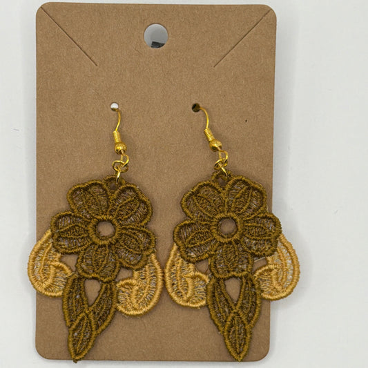 Floral Golden Lace Earrings