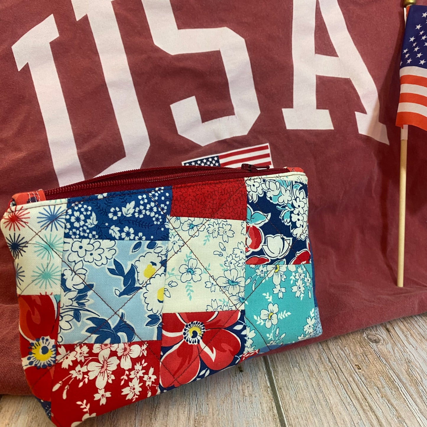 Red, White & Blue - Quilted Clutch